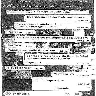 Imagen de la primera conversación entre Machín y Domínguez. 