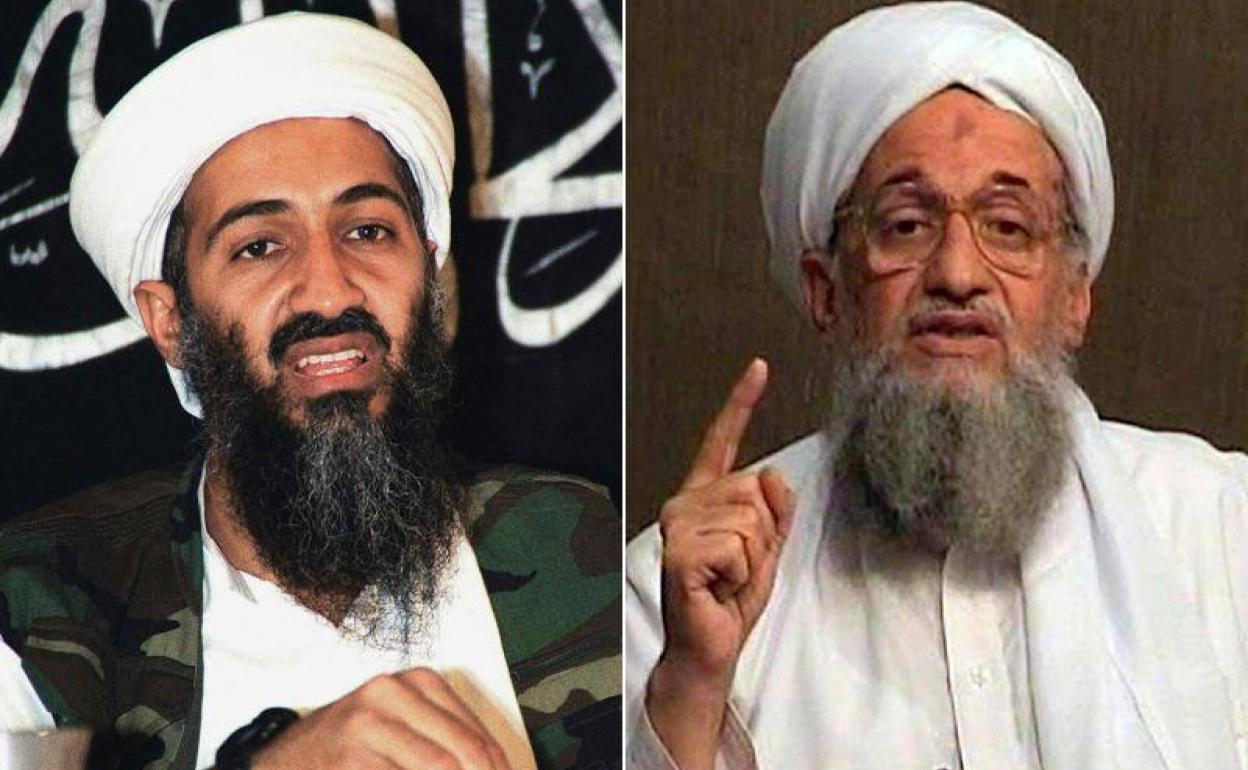 Osama Bin Laden (i) y Ayman al-Zawahiri, últimos dos líderes de Al-Qaida
