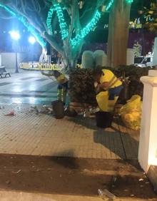 Imagen secundaria 2 - Imágenes del despliegue de limpieza en San Lorenzo. 