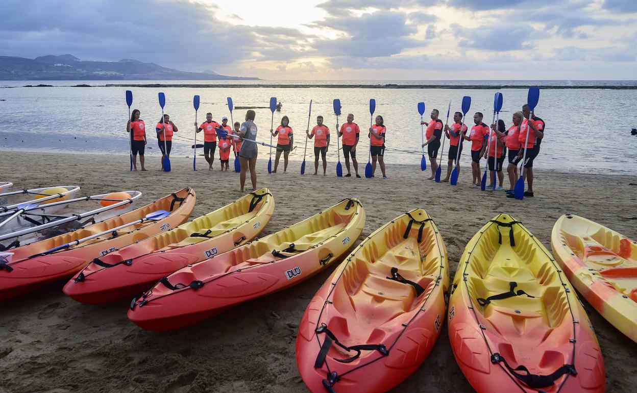 Kayak en Las Canteras. 