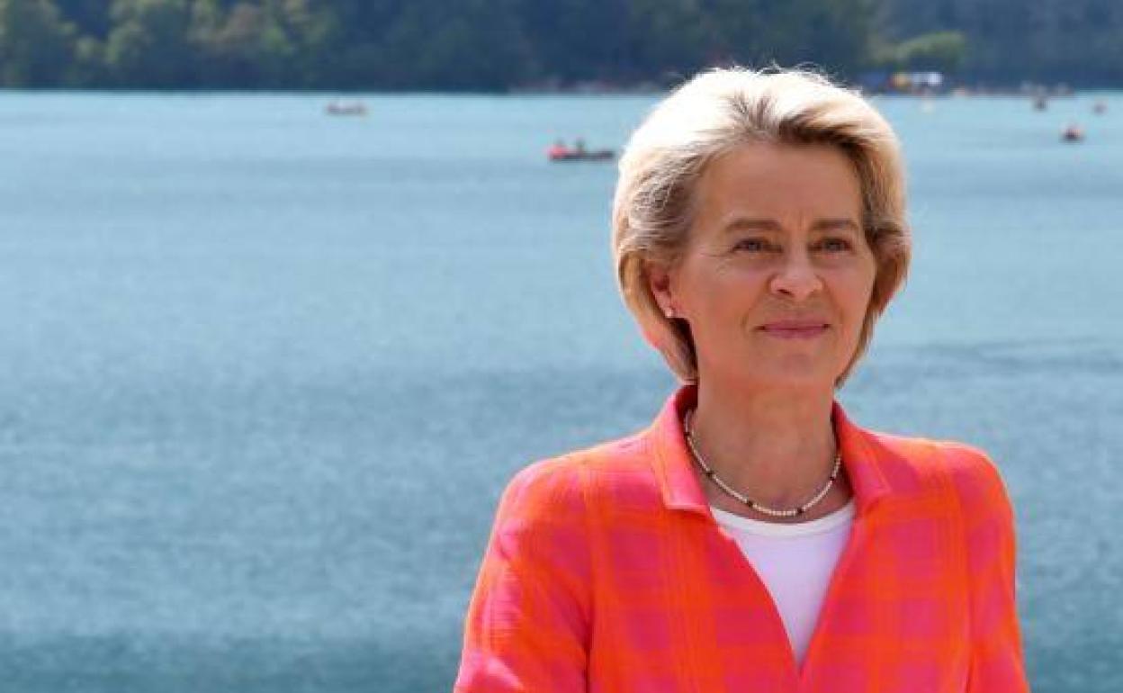 La presidenta de la CE, Ursula von der Leyen, este lunes en Eslovenia. 