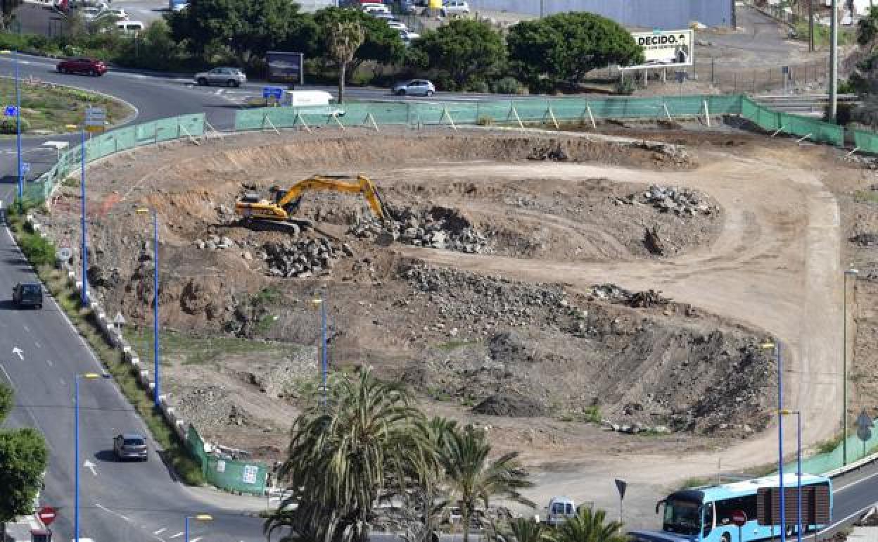 Trabajos en el solar de Hoya de La Plata. 