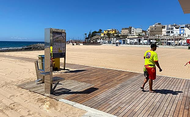 Estreno de la rehabilitación de la playa de El Perchel, en Mogán. 