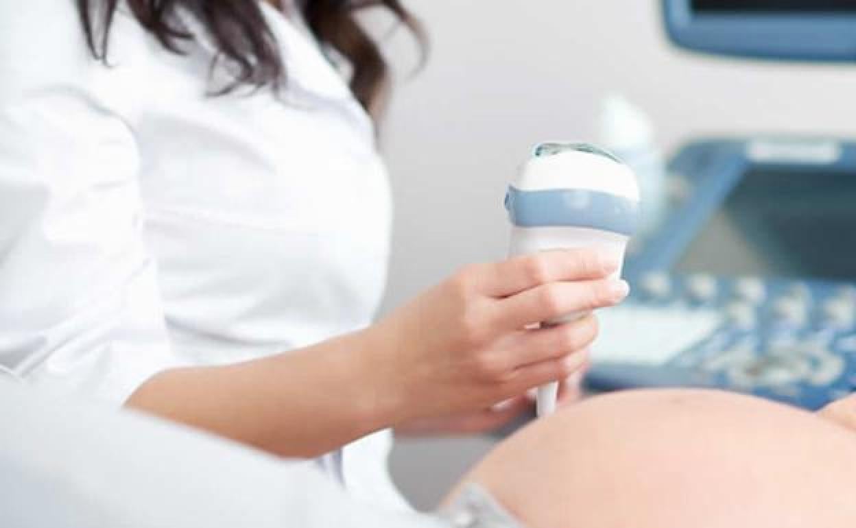 Una matrona realiza una ecografía a una paciente. 