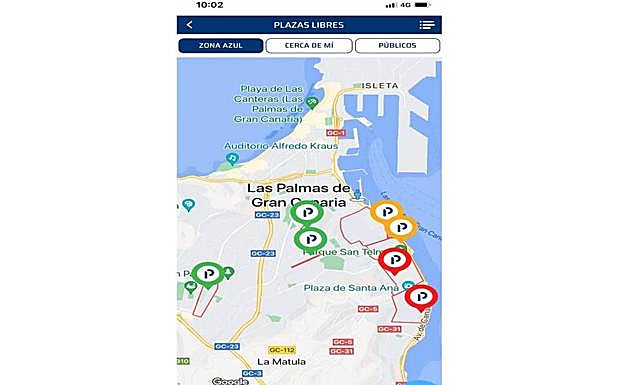 Mapa en el que se señalan las zonas con sensores. 