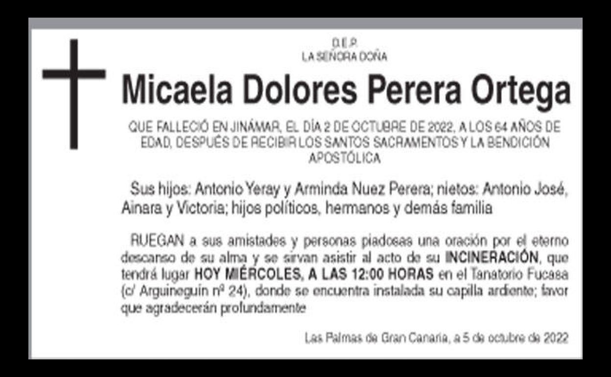 Micaela Dolores Perera Ortega