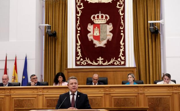 El presidente de la Junta de Comunidades de Castilla-La Mancha, Emiliano García-Page en le debate del estado de la región./jclm