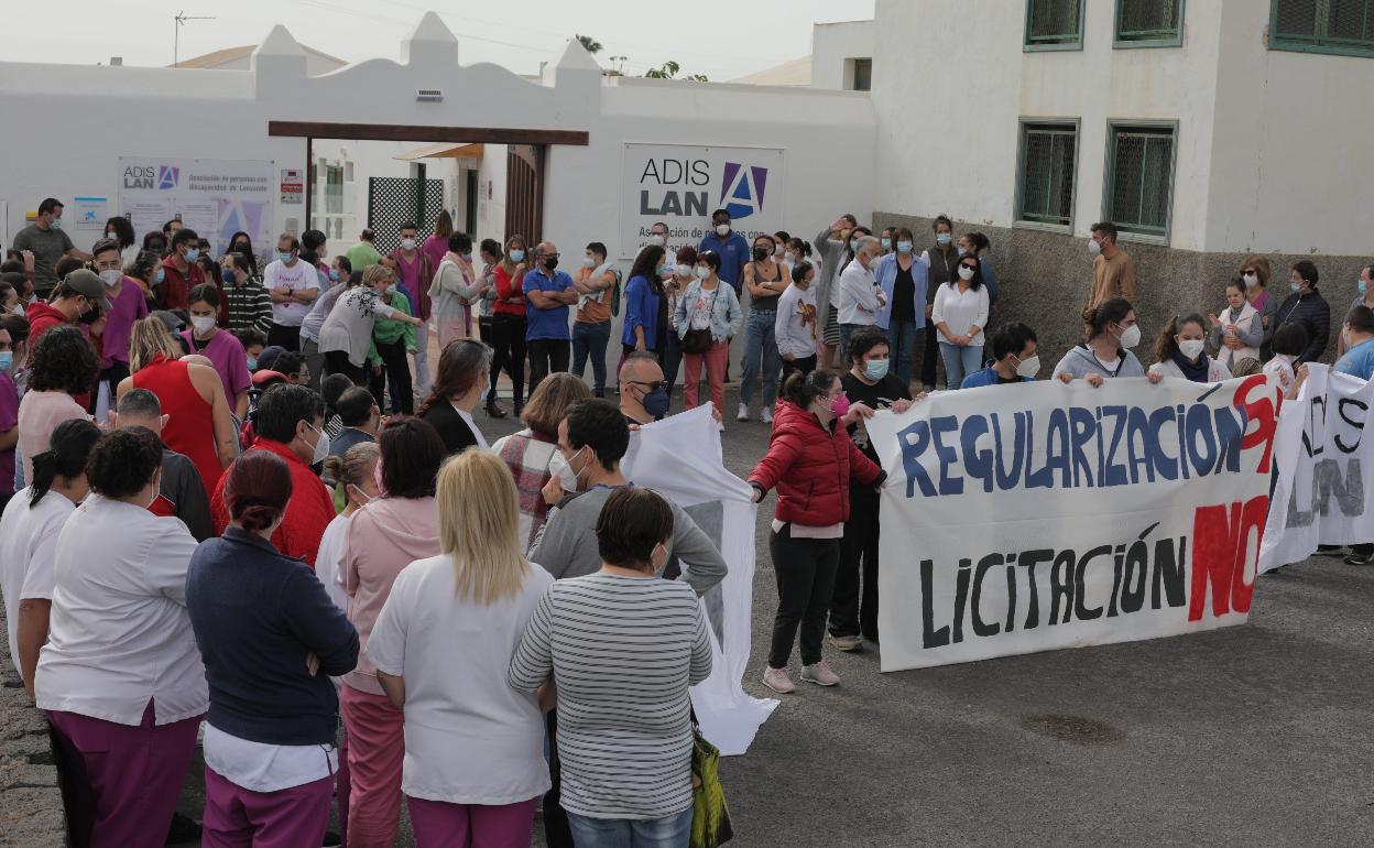 Movilización de profesionales de Adislan a comienzos de año. 