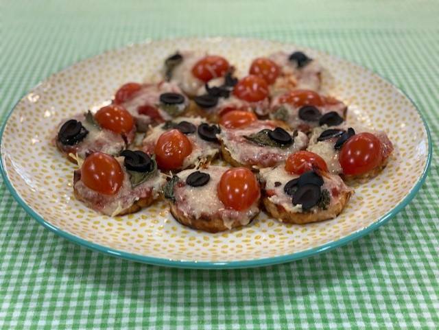 Mini pizzas de coliflor