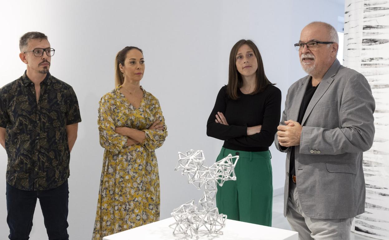 De izquierda a derecha, Héctor Hernández, Guacimara Medina, Pilar Boullosa y Orlando Britto, este martes en el CAAM. 