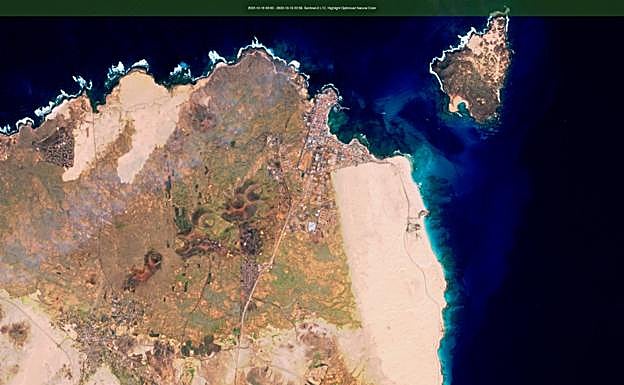 La Oliva, desde el Espacio. 