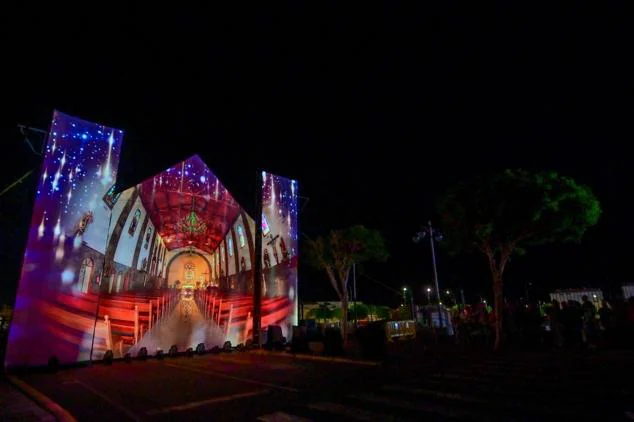 Fotos: Espectacular vídeo mapping por las fiestas de San Rafael en Vecindario