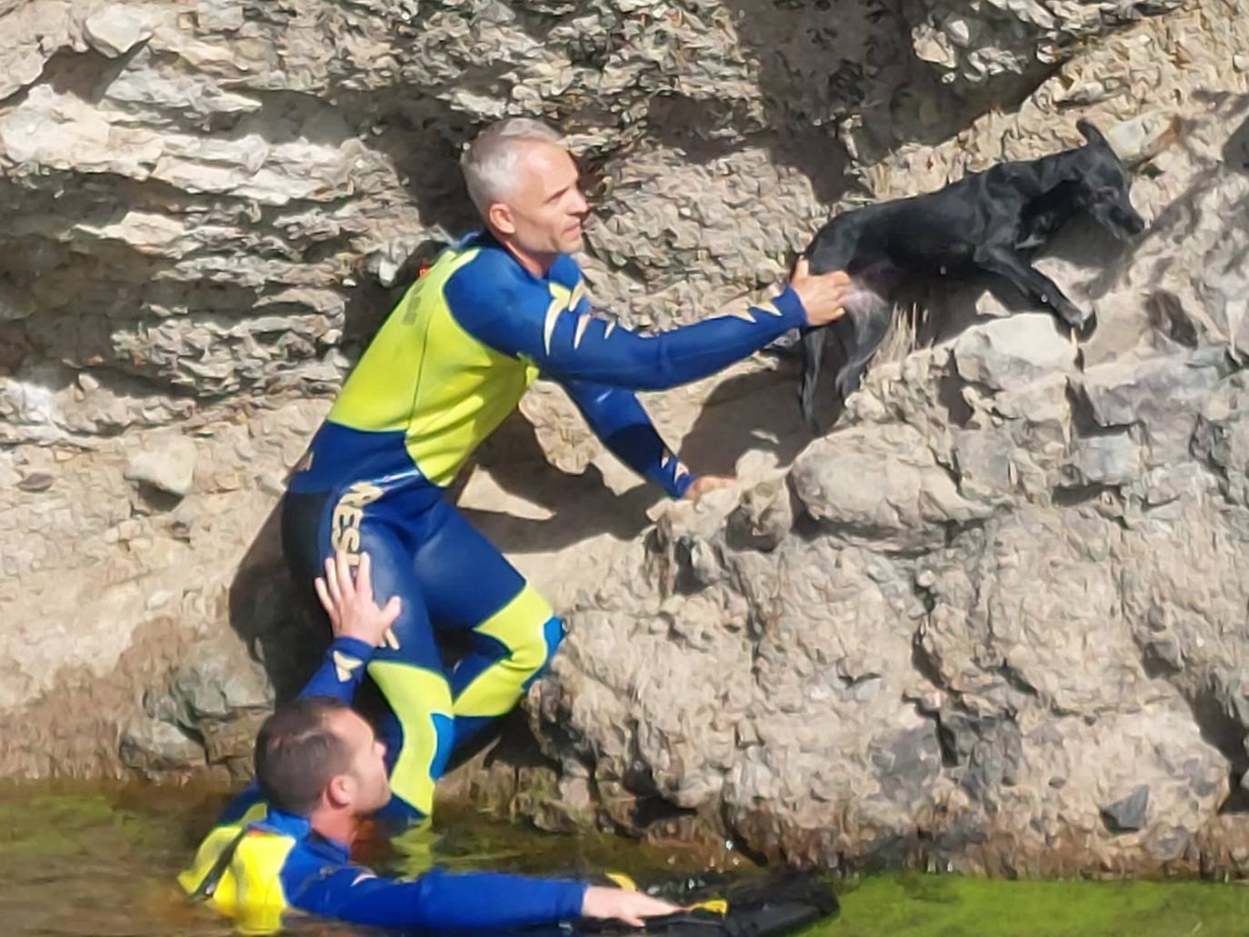 Momento del rescate. 