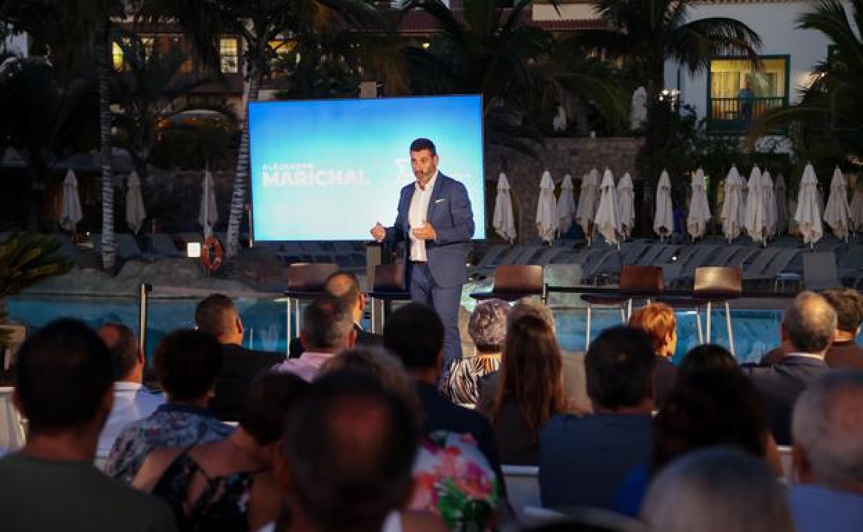 Marichal, en el acto de presentación de su candidatura al Ayuntamiento de San Bartolomé de Tirajana. 
