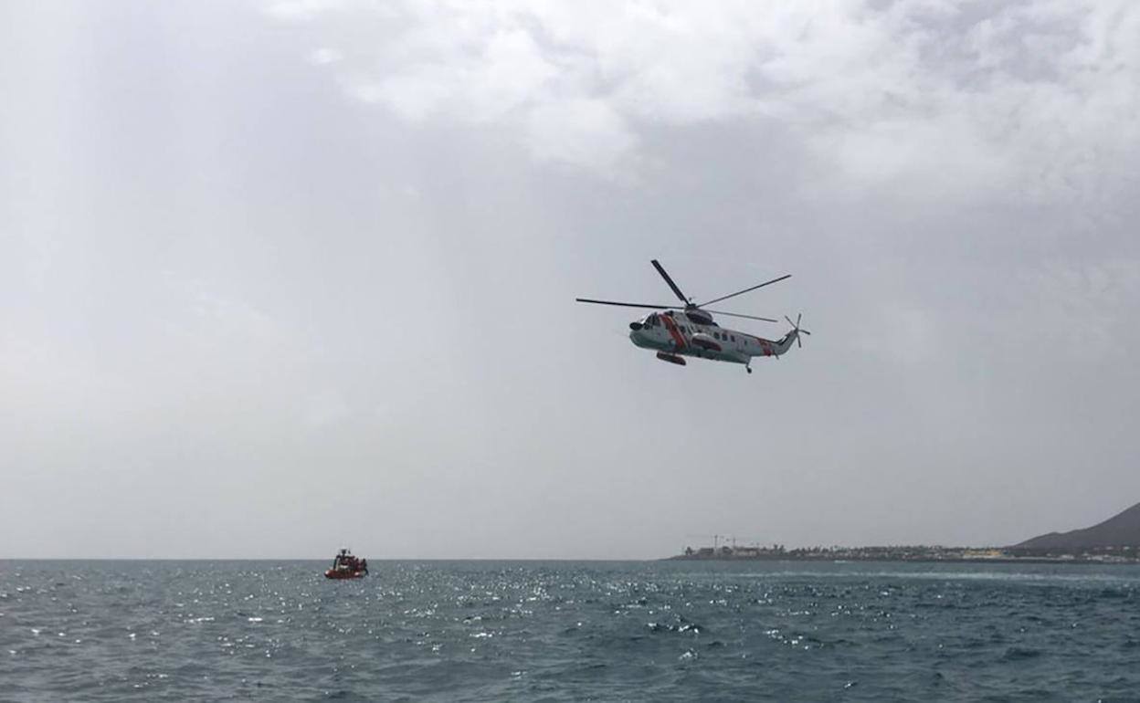 Imagen del helicóptero de Salvamento Marítimo. 