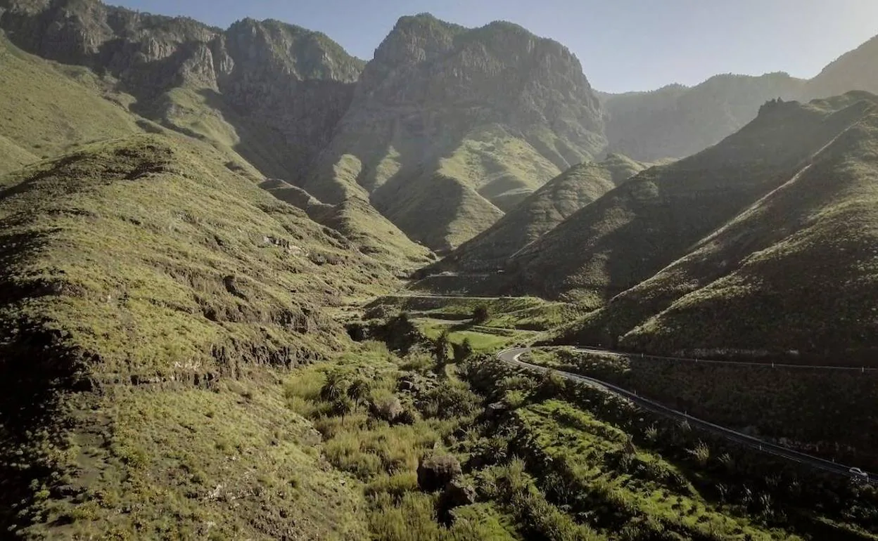 Vista del interior de la isla en la zona terrestre de la Reserva de la Biosfera de Gran Canaria. 