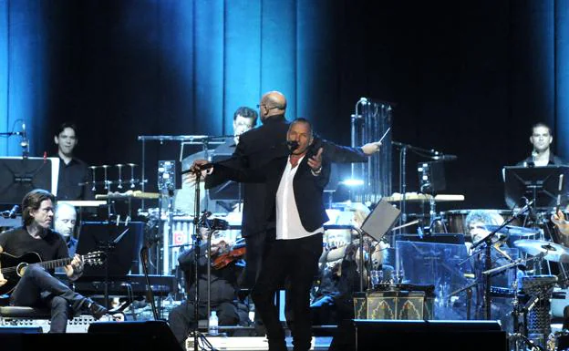 Sting, en el concierto que protagonizó junto a la Orquesta Filarmónica de Gran Canaria, en el Estadio de Siete Palmas. 