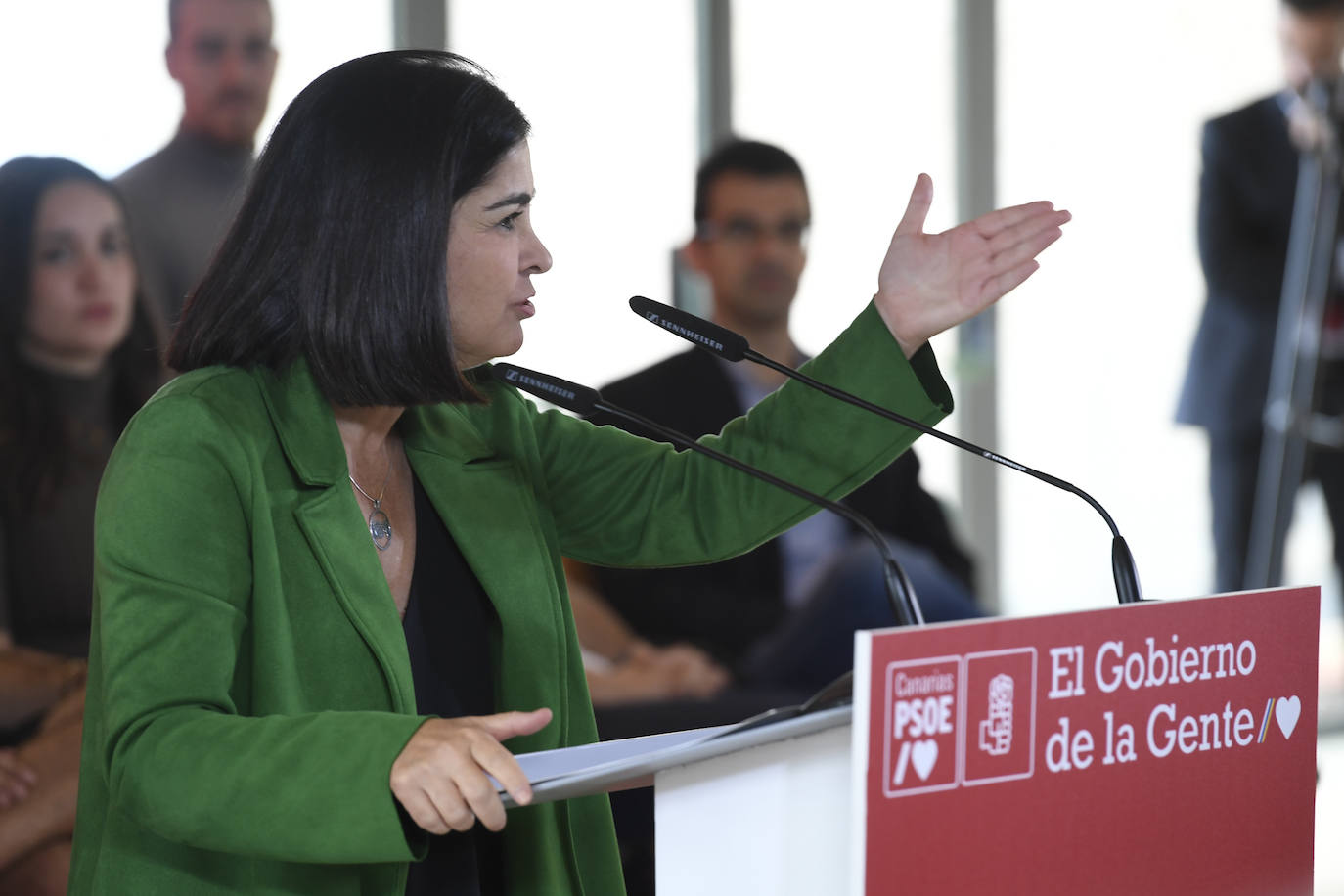 La ministra Carolina Darias en el acto en el que anunció publicamente su candidatura. 