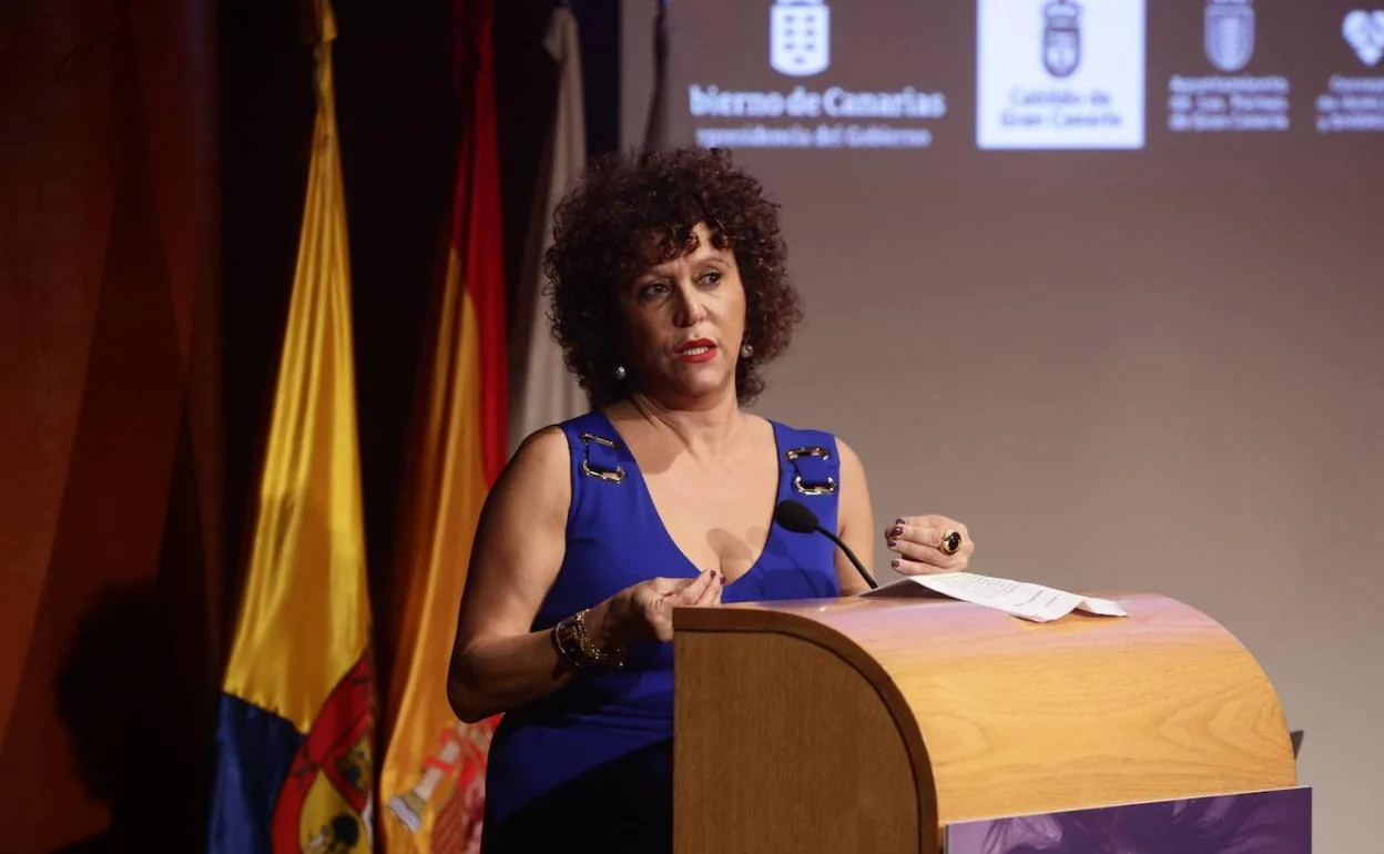 La magistrada Auxiliadora Díaz durante la presentación de la Red Internacional de Feminismos Jurídicos. 