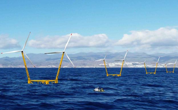 Simulación de uno de los proyectos flotantes previstos en aguas de Gran Canaria. 