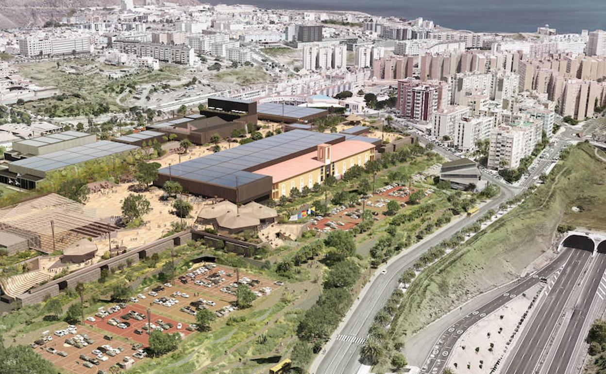 Recreación del nuevo pabellón y del recinto ferial una vez sea remodelado. 