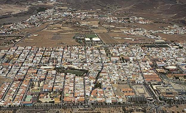 Vista general de Vecindario, el barrio más poblado de Santa Lucía de Tirajana. 