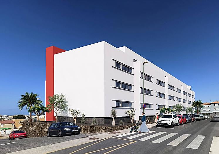 Infografía de la viviendas sociales de Loma de Pino Seco.