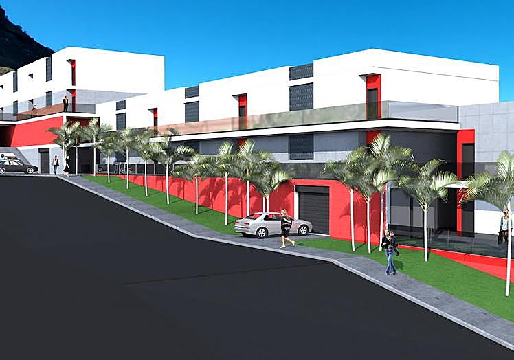 Infografía de las viviendas sociales de Motor Grande.