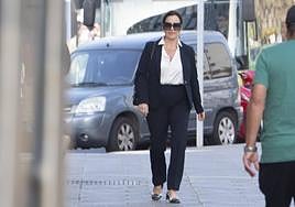 Adelaida María Pérez a su llegada al juzgado.