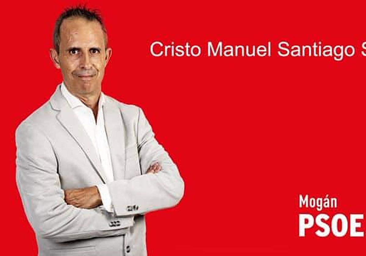 Foto electoral de Cristo Santiago con el PSOE.