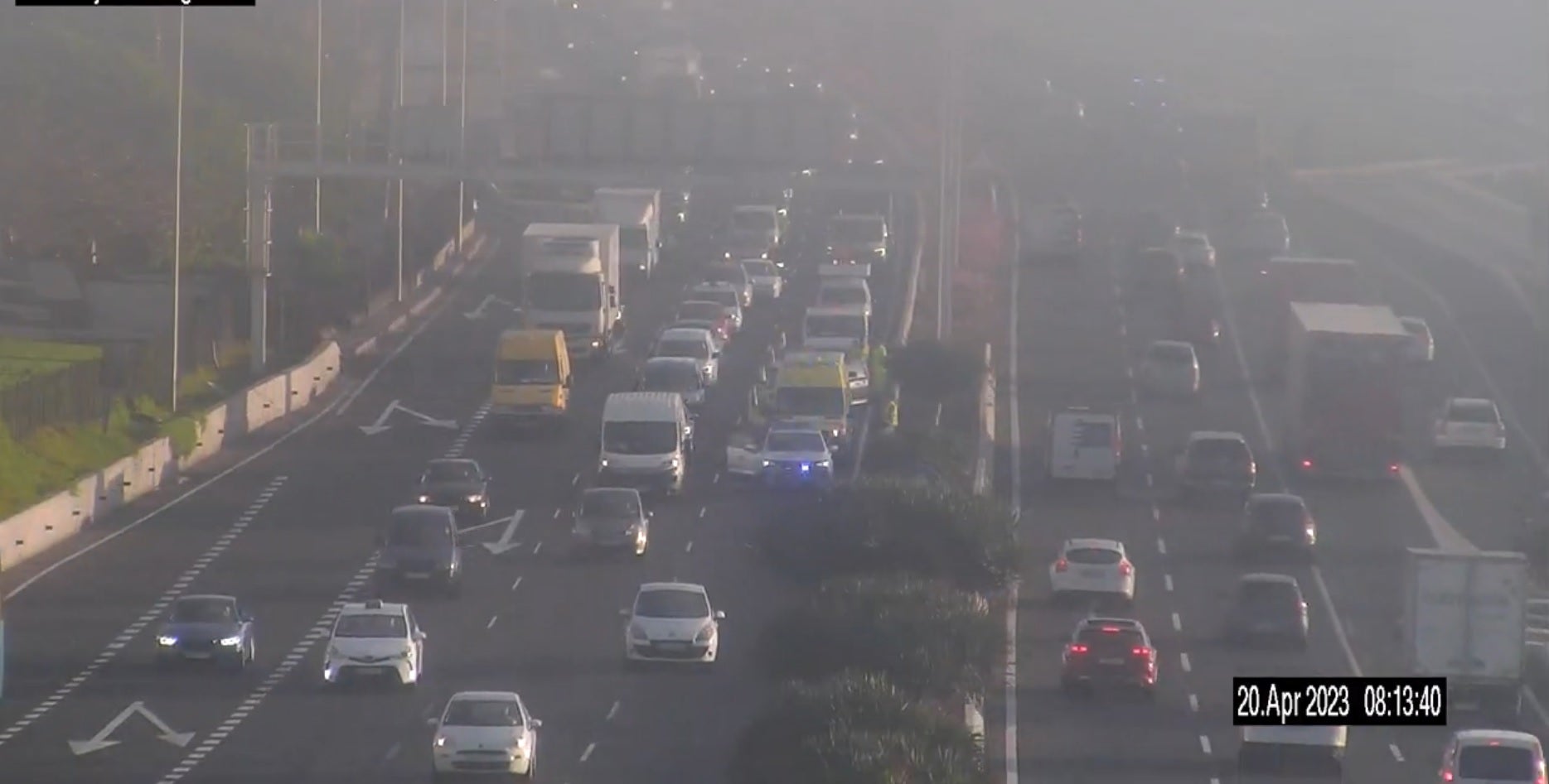 Retenciones por un accidente múltiple en la Avenida Marítima