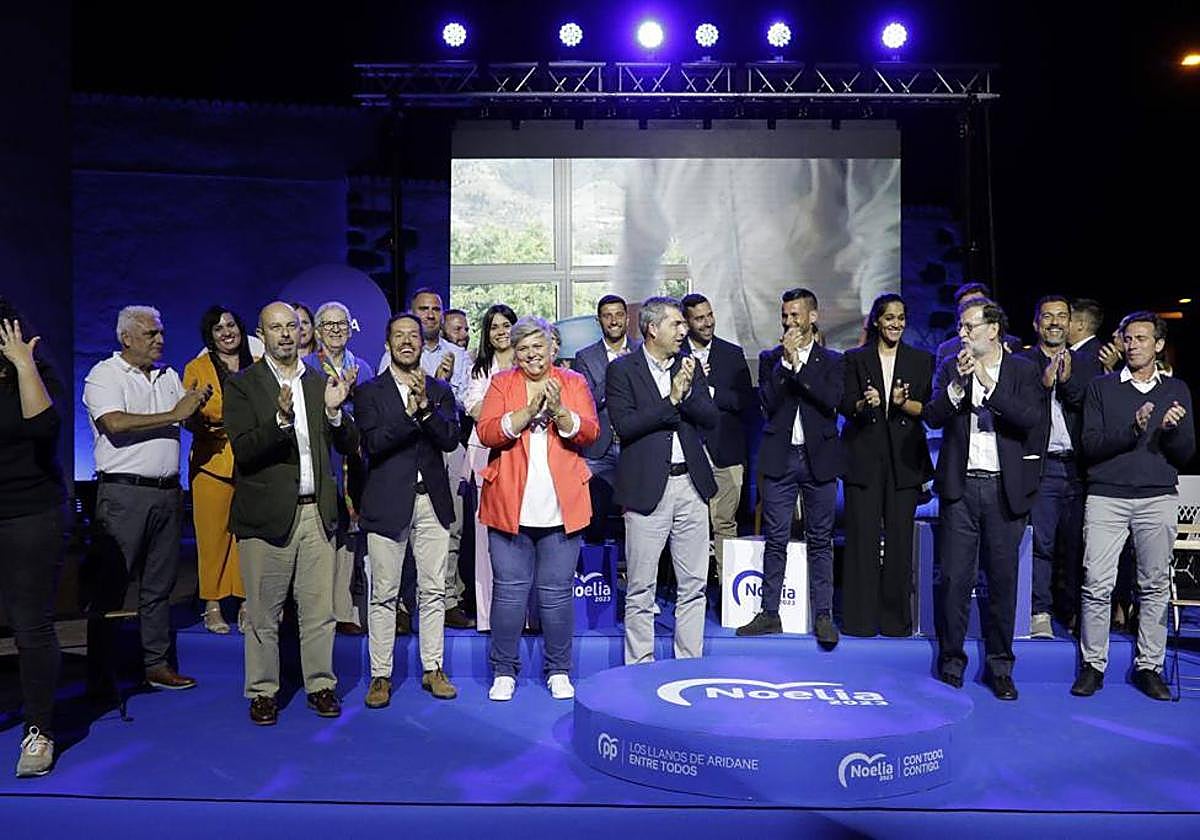 Momento del acto del PP anoche en Los Llanos de Aridane, en La Palma.
