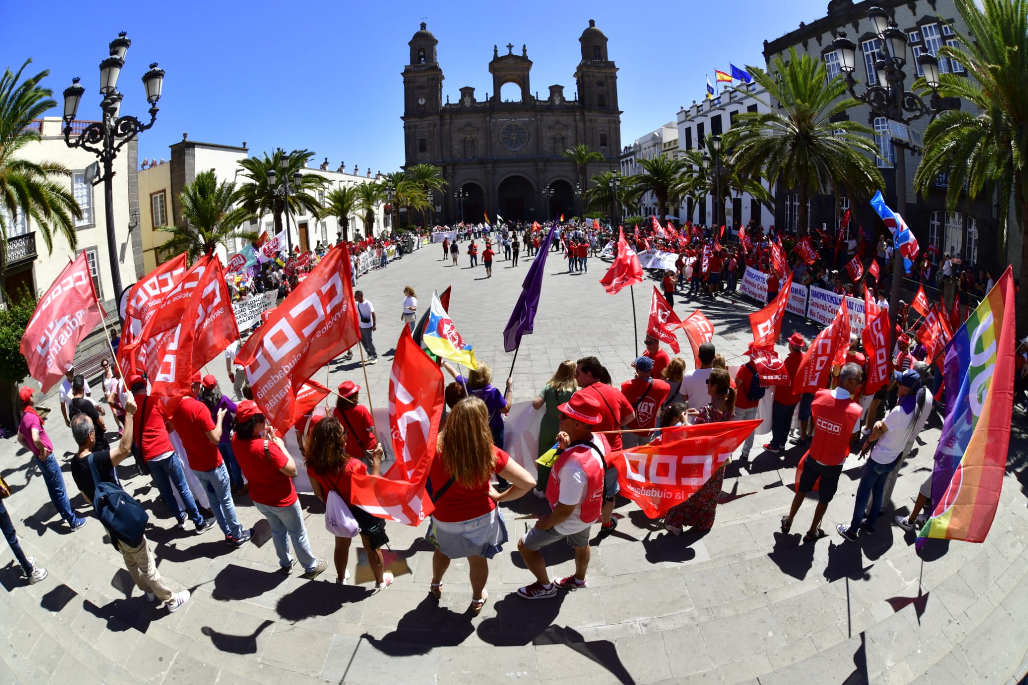 Manifestación por el 1 de mayo en la capital grancanaria