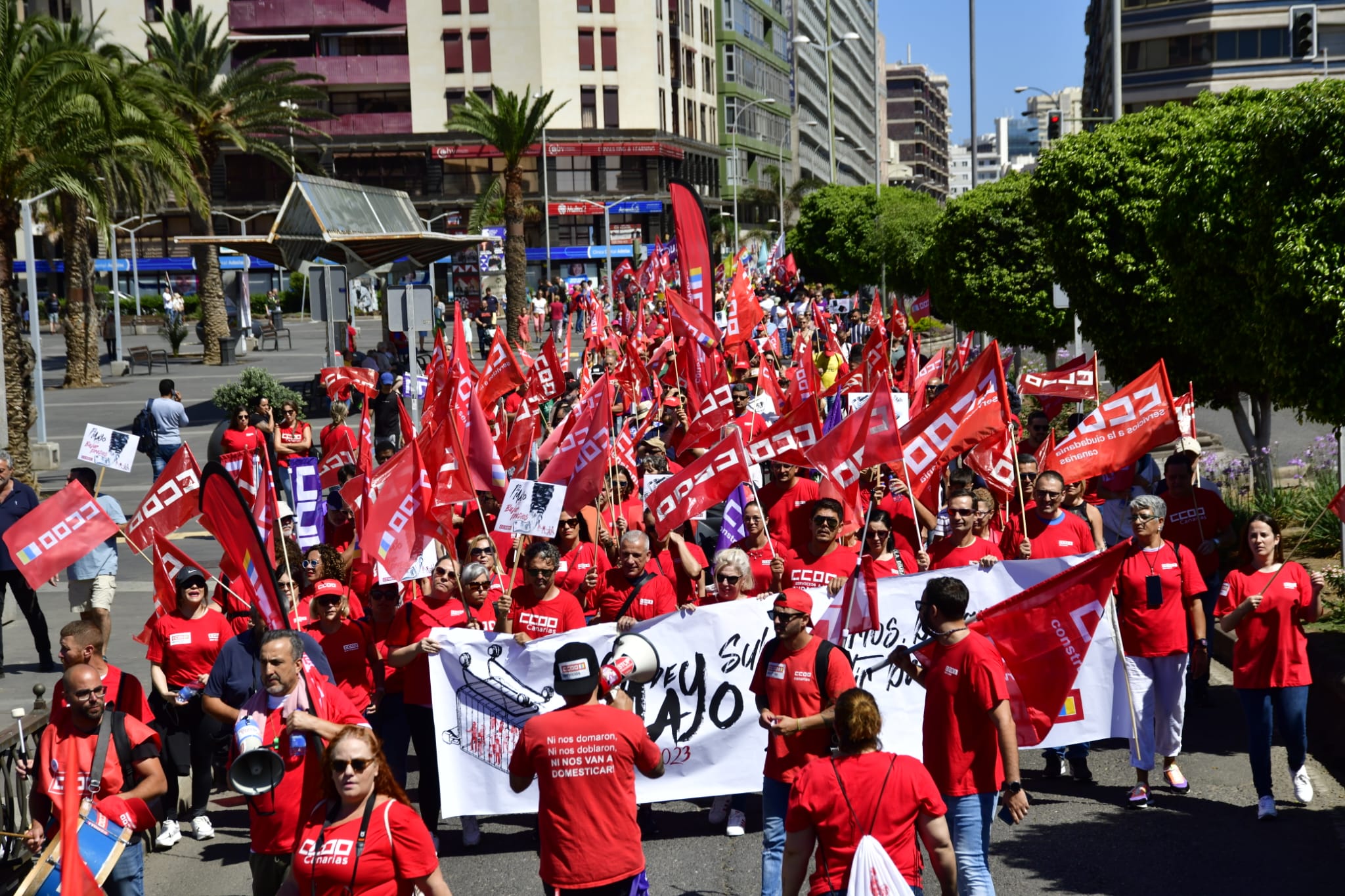 Manifestación por el 1 de mayo en la capital grancanaria