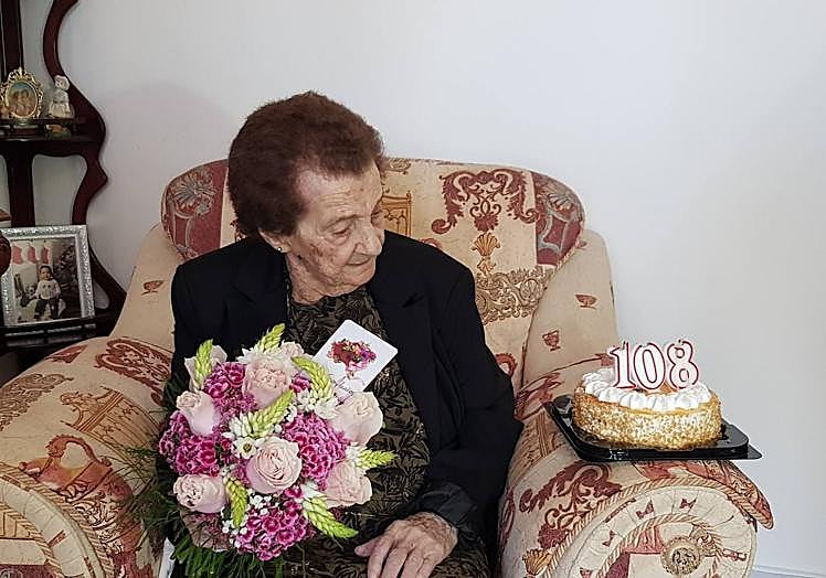 Maximina en su último cumpleaños.