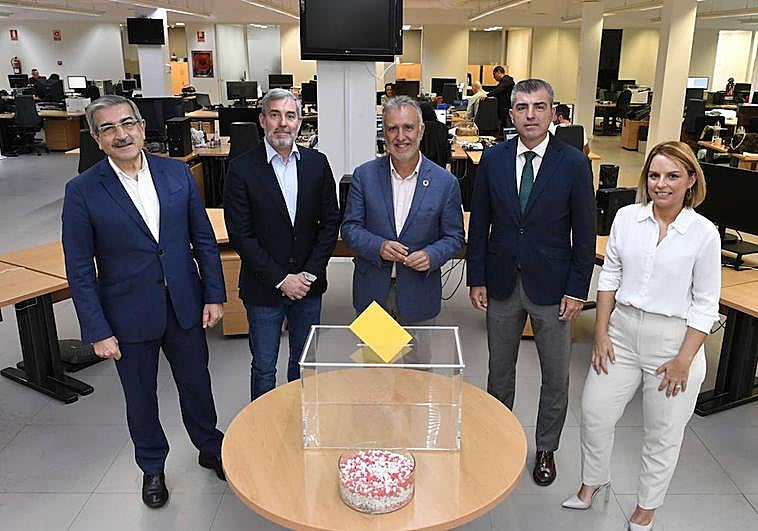 Rodríguez, Clavijo, Torres, Domínguez y Santana, candidatos a la Presidencia.