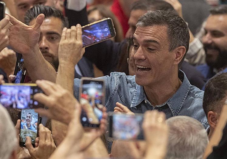 Pedro Sánchez, en un acto de su partido.