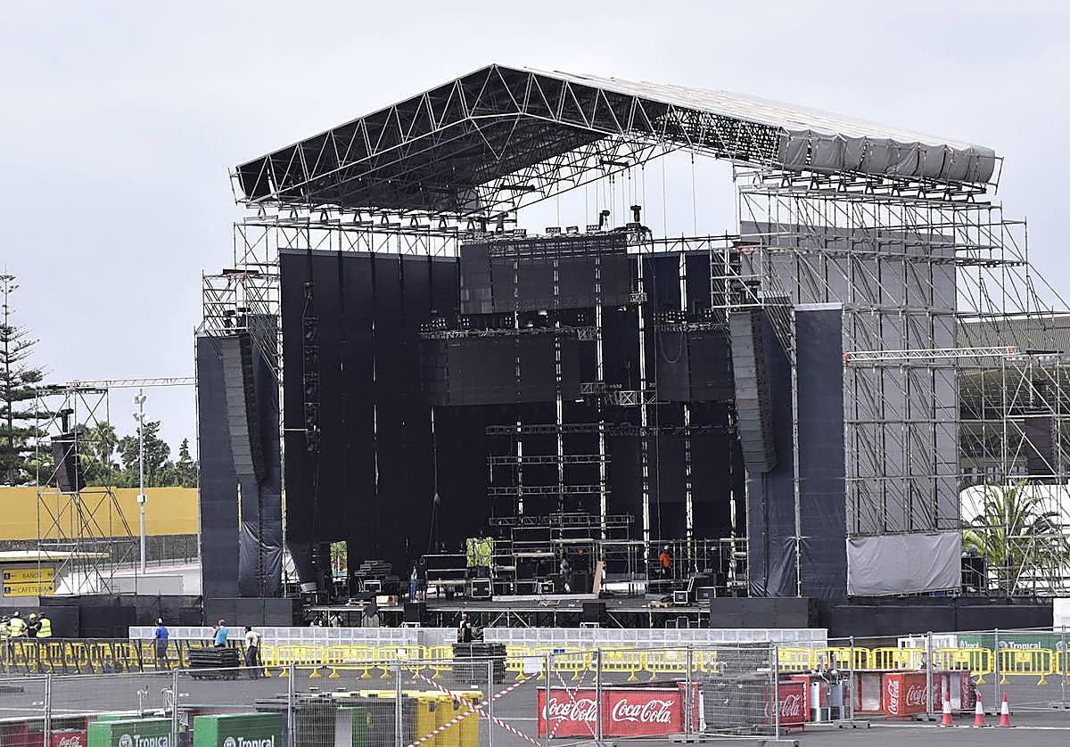 El escenario que acogió el concierto de Ricky Martin en 2016 en la capital grancanaria.
