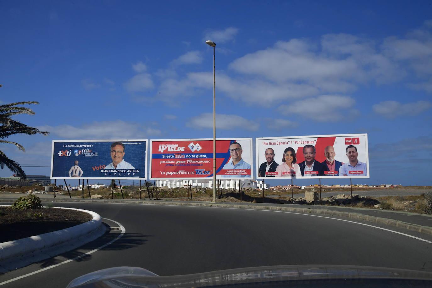 La marea de los carteles electorales inunda Gran Canaria