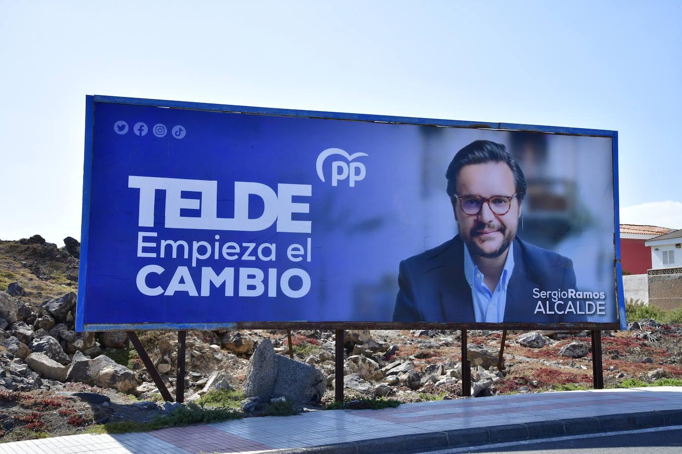 La marea de los carteles electorales inunda Gran Canaria