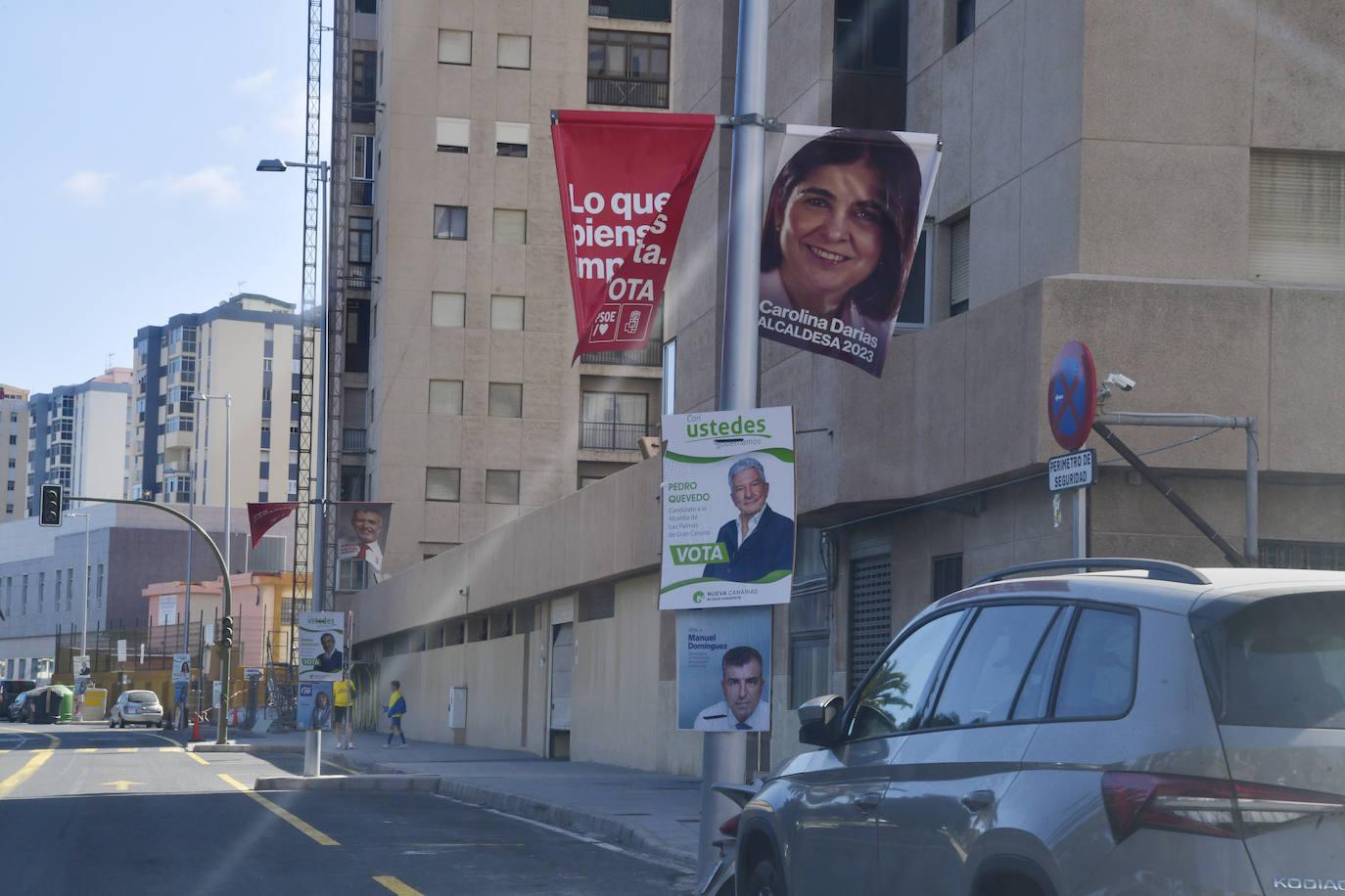 La marea de los carteles electorales inunda Gran Canaria