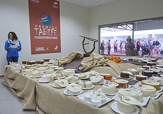 Quesos presentados a los Premios Tabefe, que se celebra en el marco de Feaga.