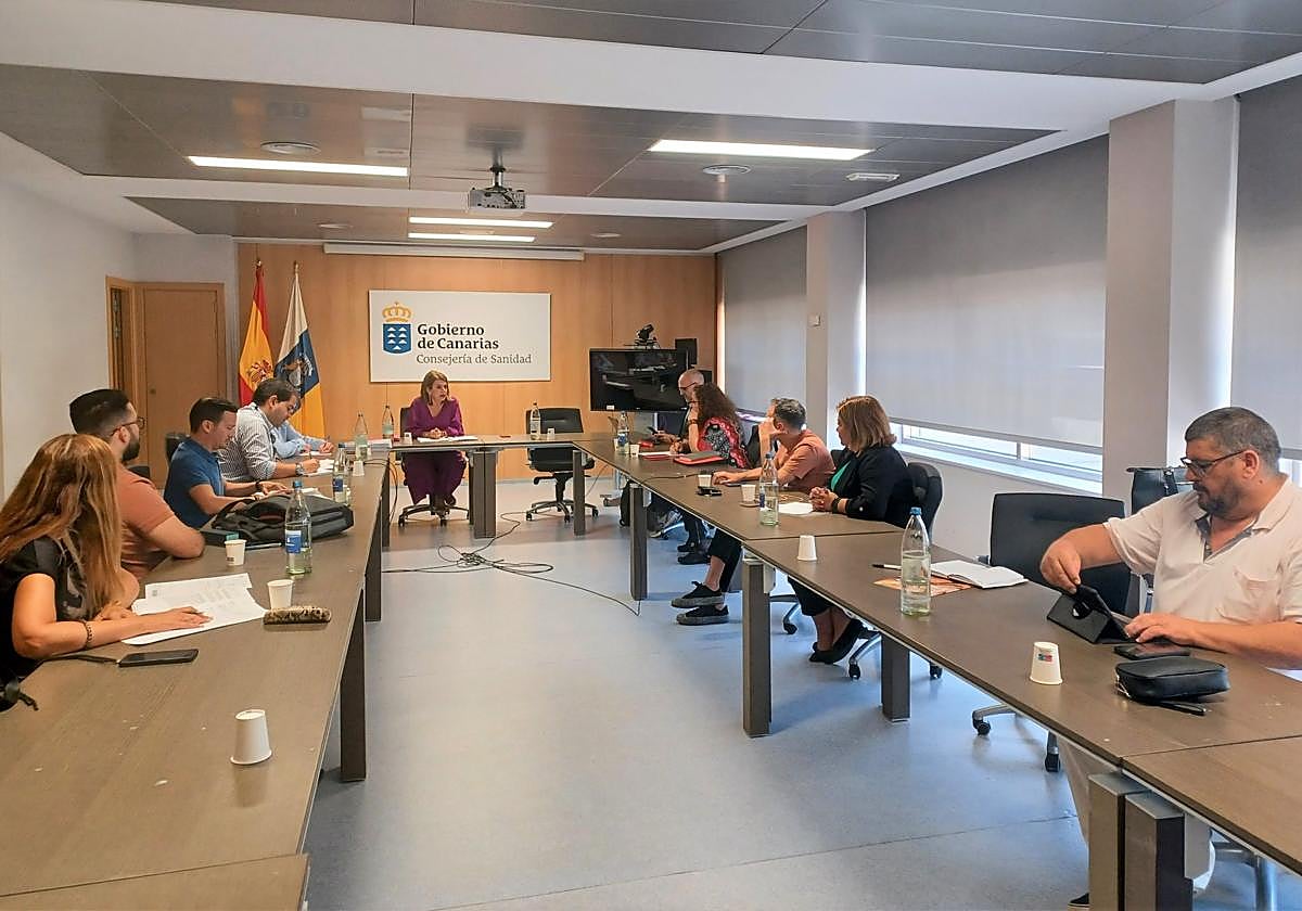 Momento de la Mesa Sectorial del 5 de mayo donde se trazó la hoja de ruta para la equiparación salarial del SCS.