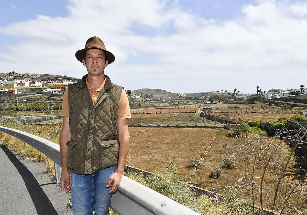 David Rodríguez, frente a lo que fue la Vega Mayor de Telde.