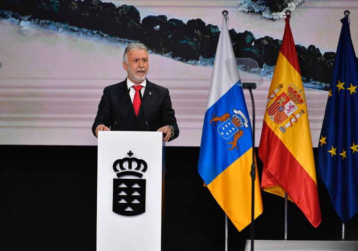 Torres, en su discurso en el Auditorio Adán Martín de Tenerife.