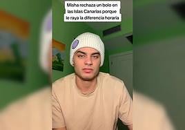 Un tiktoker rechaza una actuación en Canarias porque «le raya» la hora menos