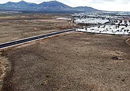 Vista de la parcela cedida en Playa Blanca.