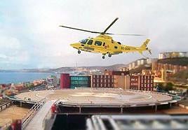 Imagen de archivo de un helicóptero del SUC aterrizando en la helisuperficie del Hospital Universitaro Insular de Gran Canaria.
