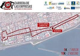 Imagen del recorrido de la CANARIAS7 Carrera de las Empresas