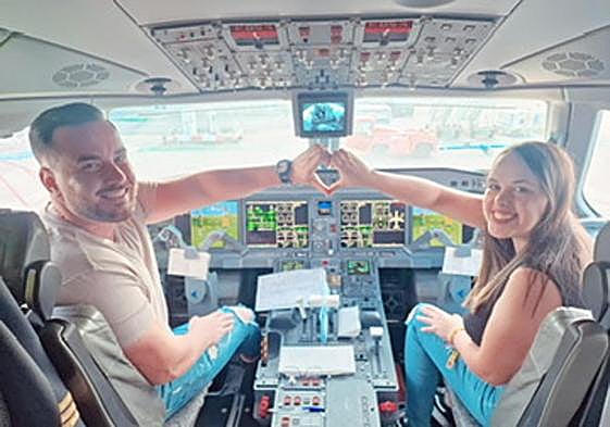 Una pedida de mano por las nubes